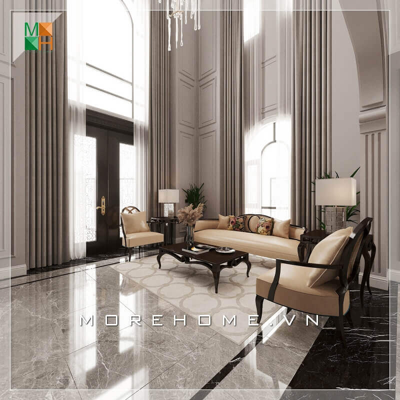Với một không gian phòng khách nguy nga và rộng rãi thì mẫu bàn óc chó ghế sofa bọc da chân gỗ tự nhiên cao cấp là sự lựa chọn phù hợp nhất khiến căn phòng khách trở nên sang trọng và đẳng cấp hơn bao giờ hết.