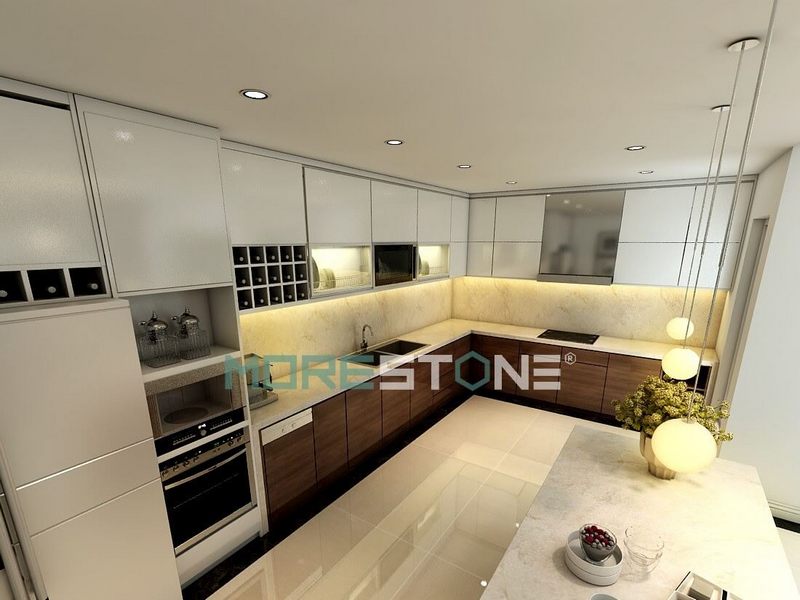 Xu hướng sử dụng đá mặt bếp và ốp tường bằng đá nhân tạo solid surface himacs của LG Hàn quốc với ưu điểm chống thấm hoàn toàn