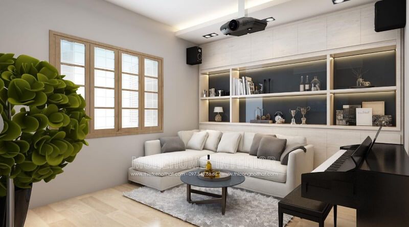 Ghế sofa L có thiết kế đơn giản, dễ dàng về việc vệ sinh cho phòng khách.