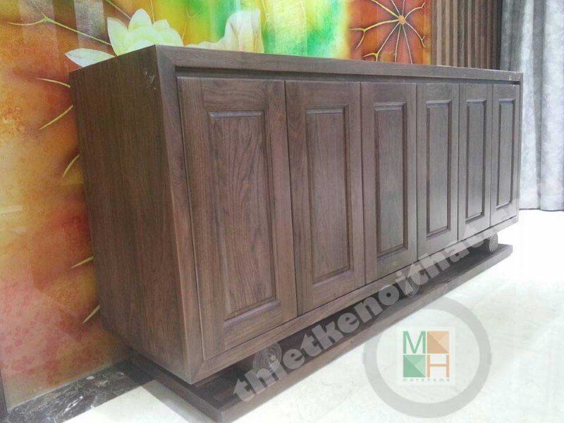 Kệ đựng đồ gỗ veneer cao cấp được thiết kế đặc biệt dành cho các căn hộ chung cư.